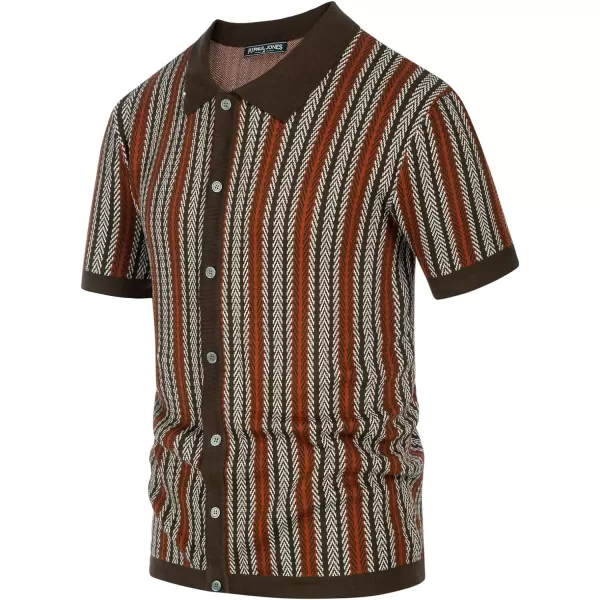 PJ PAUL JONES Men's Polo Shirts Retro Knit Shirt Vintage Striped Shirt