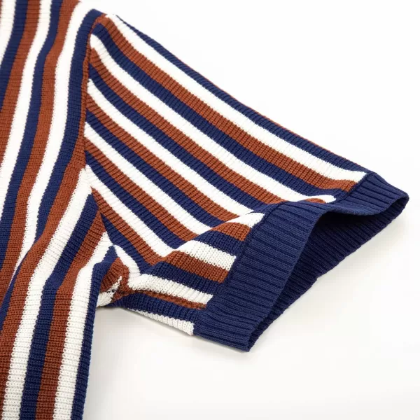 PJ PAUL JONES Men's Polo Shirts Retro Knit Shirt Vintage Striped Shirt