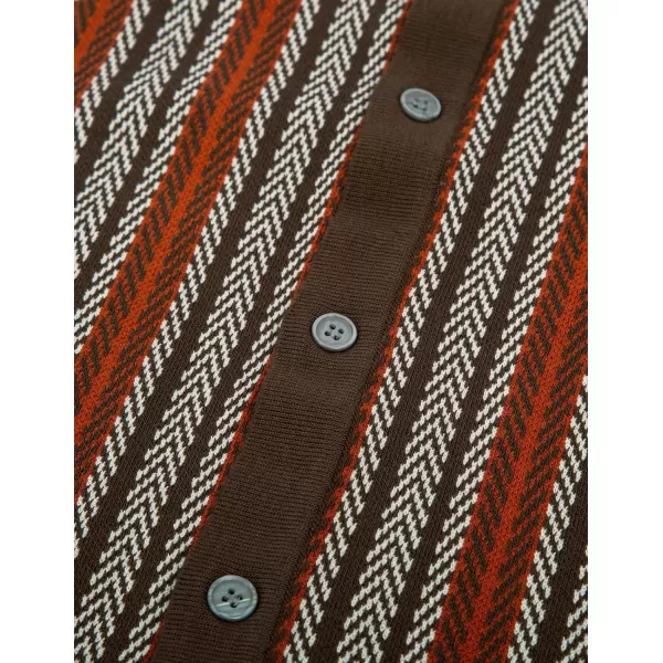 PJ PAUL JONES Men's Polo Shirts Retro Knit Shirt Vintage Striped Shirt