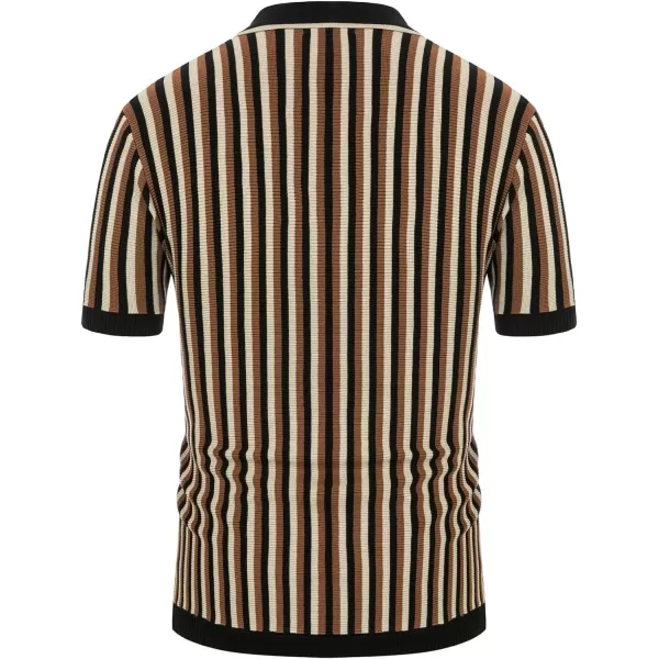 PJ PAUL JONES Men's Polo Shirts Retro Knit Shirt Vintage Striped Shirt