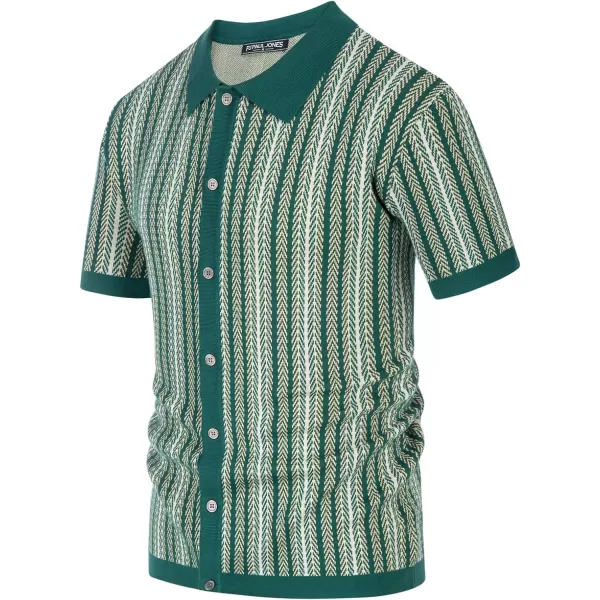 PJ PAUL JONES Men's Polo Shirts Retro Knit Shirt Vintage Striped Shirt