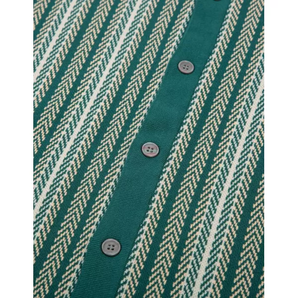 PJ PAUL JONES Men's Polo Shirts Retro Knit Shirt Vintage Striped Shirt