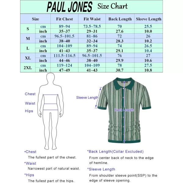 PJ PAUL JONES Men's Polo Shirts Retro Knit Shirt Vintage Striped Shirt