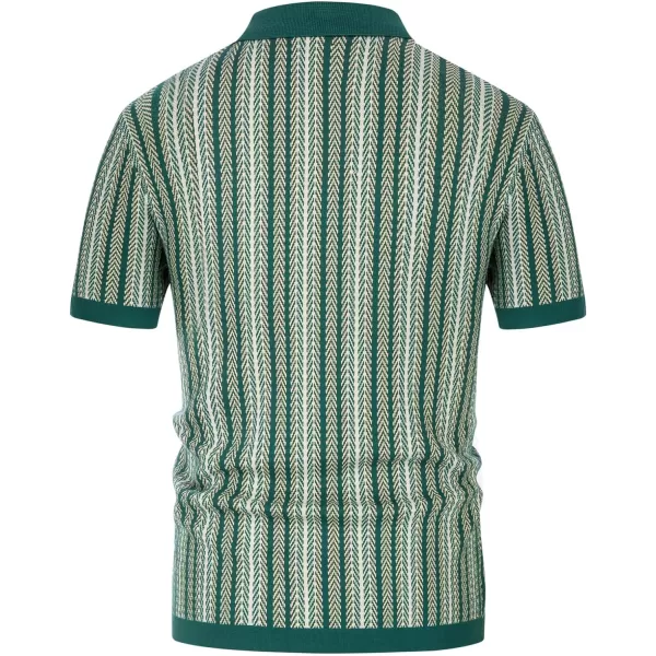PJ PAUL JONES Men's Polo Shirts Retro Knit Shirt Vintage Striped Shirt