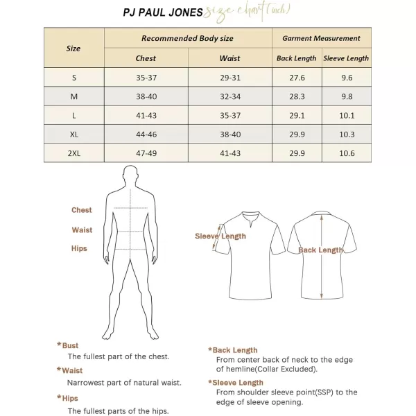PJ PAUL JONES Mens Polo Shirts Short Sleeve Casual V Neck Ribbed Textured Knit Polo Shirt