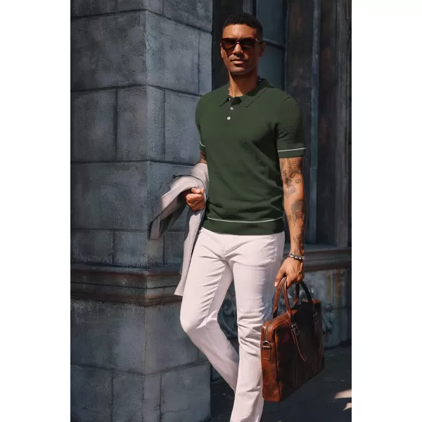 PJ PAUL JONES Mens Polo Shirts Short Sleeve Textured Knit Polo Shirts