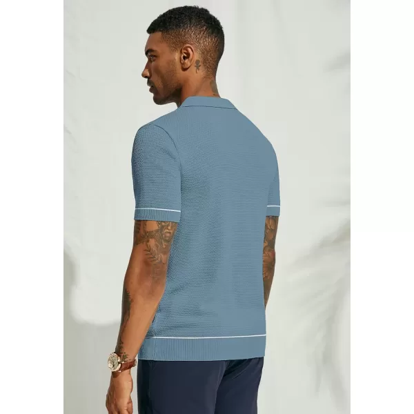 PJ PAUL JONES Mens Polo Shirts Short Sleeve Textured Knit Polo Shirts