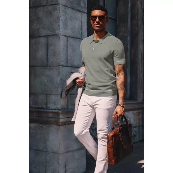 PJ PAUL JONES Mens Polo Shirts Short Sleeve Textured Knit Polo Shirts