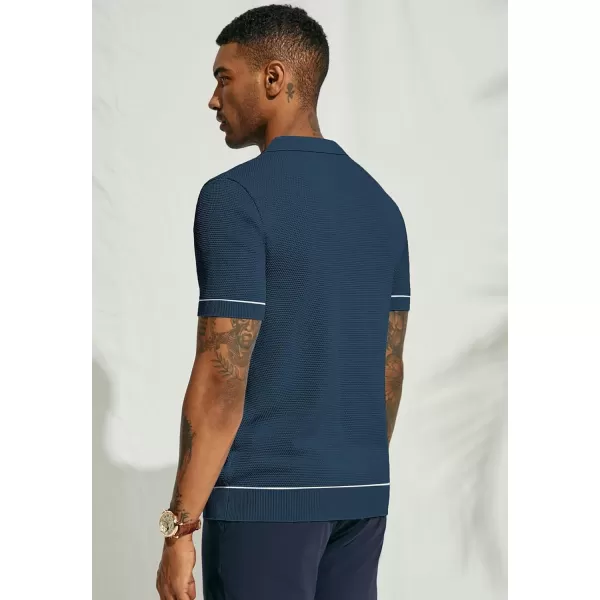 PJ PAUL JONES Mens Polo Shirts Short Sleeve Textured Knit Polo Shirts