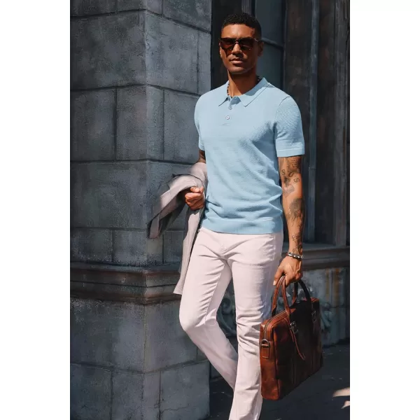 PJ PAUL JONES Mens Polo Shirts Short Sleeve Textured Knit Polo Shirts