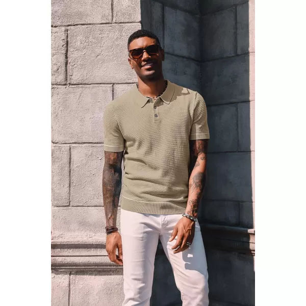 PJ PAUL JONES Mens Polo Shirts Short Sleeve Textured Knit Polo Shirts