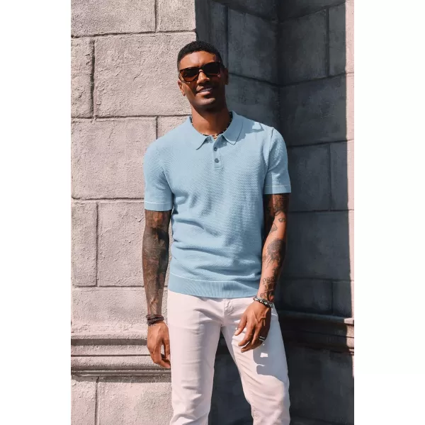 PJ PAUL JONES Mens Polo Shirts Short Sleeve Textured Knit Polo Shirts