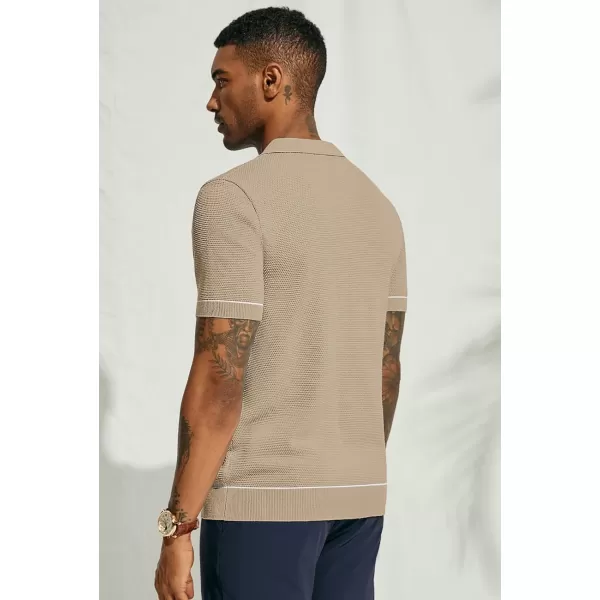 PJ PAUL JONES Mens Polo Shirts Short Sleeve Textured Knit Polo Shirts