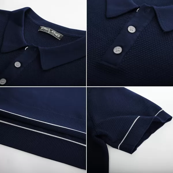 PJ PAUL JONES Mens Polo Shirts Short Sleeve Textured Knit Polo Shirts
