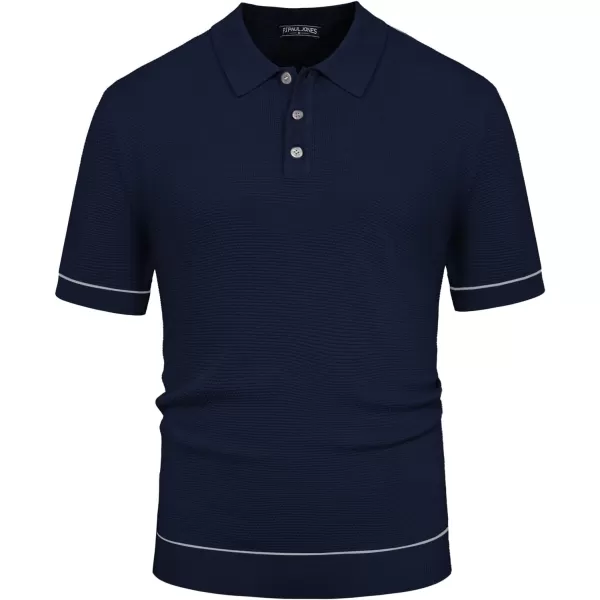 PJ PAUL JONES Mens Polo Shirts Short Sleeve Textured Knit Polo Shirts