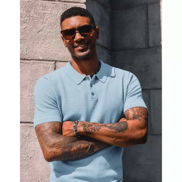 PJ PAUL JONES Mens Polo Shirts Short Sleeve Textured Knit Polo Shirts