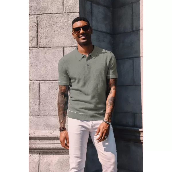 PJ PAUL JONES Mens Polo Shirts Short Sleeve Textured Knit Polo Shirts