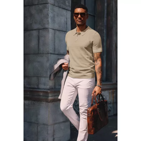 PJ PAUL JONES Mens Polo Shirts Short Sleeve Textured Knit Polo Shirts