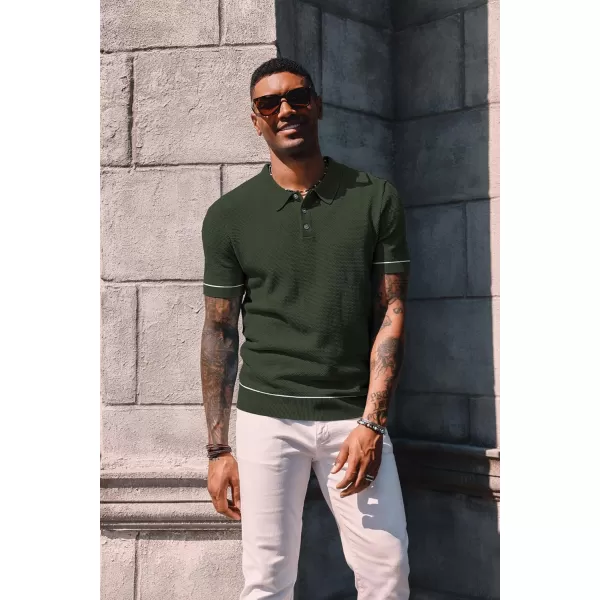 PJ PAUL JONES Mens Polo Shirts Short Sleeve Textured Knit Polo Shirts