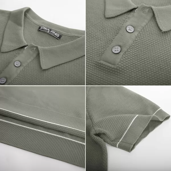 PJ PAUL JONES Mens Polo Shirts Short Sleeve Textured Knit Polo Shirts