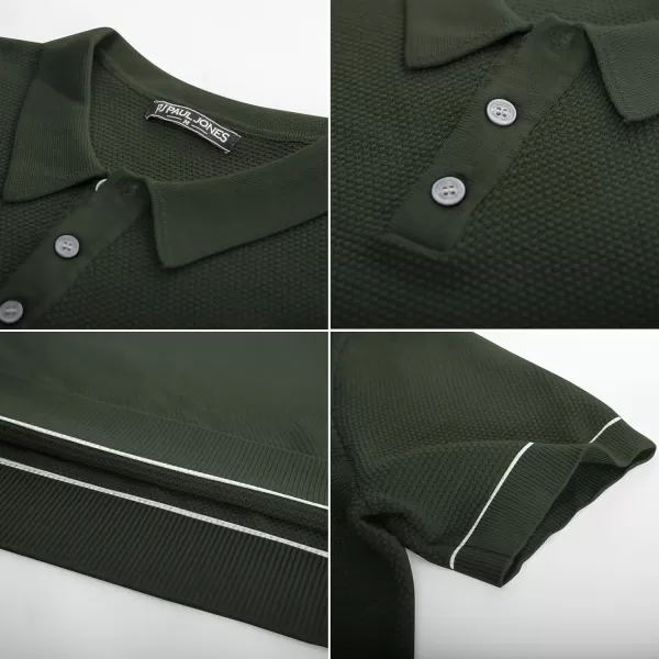 PJ PAUL JONES Mens Polo Shirts Short Sleeve Textured Knit Polo Shirts