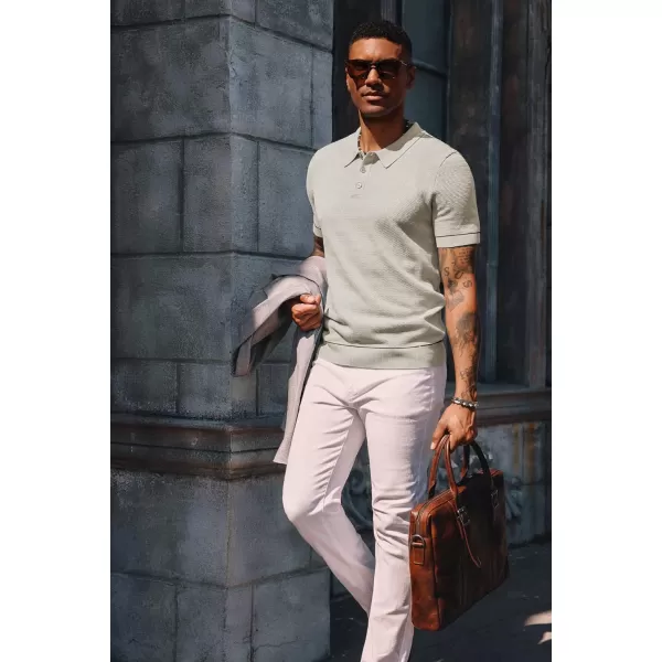 PJ PAUL JONES Mens Polo Shirts Short Sleeve Textured Knit Polo Shirts