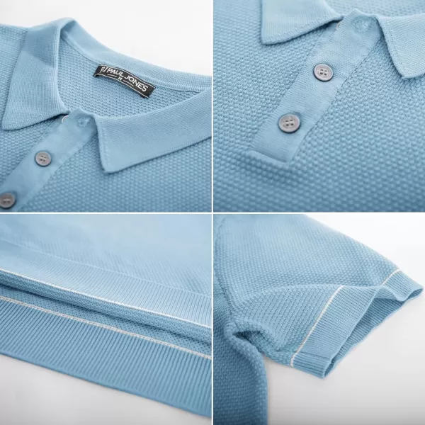 PJ PAUL JONES Mens Polo Shirts Short Sleeve Textured Knit Polo Shirts
