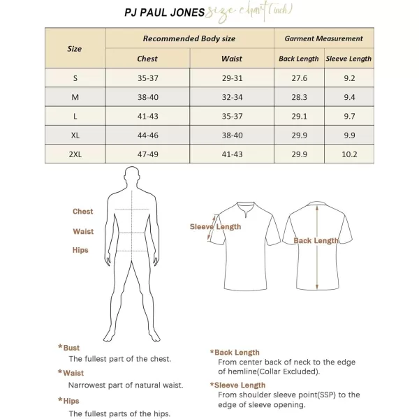 PJ PAUL JONES Mens Polo Shirts Textured Knit V-Neck Golf Polo Shirts