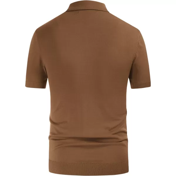 PJ PAUL JONES Mens Polo Shirts Vintage Striped Button Down Knitted Golf Shirts