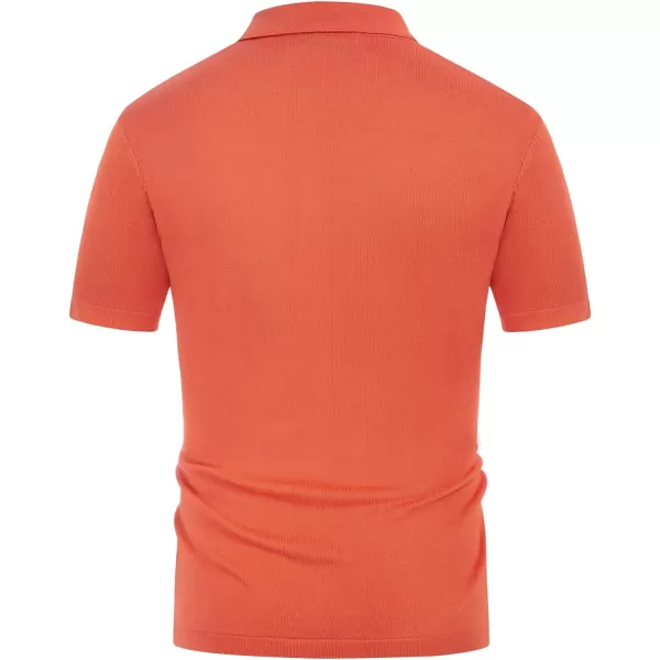 PJ PAUL JONES Mens Polo Shirts Vintage Striped Button Down Knitted Golf Shirts