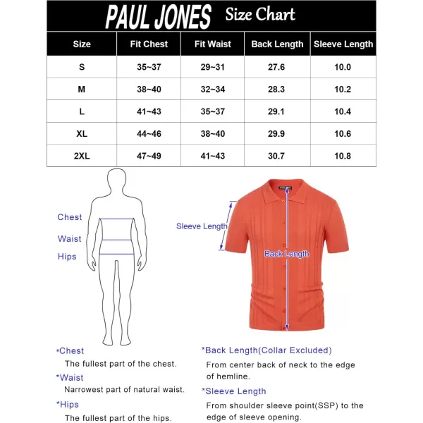 PJ PAUL JONES Mens Polo Shirts Vintage Striped Button Down Knitted Golf Shirts