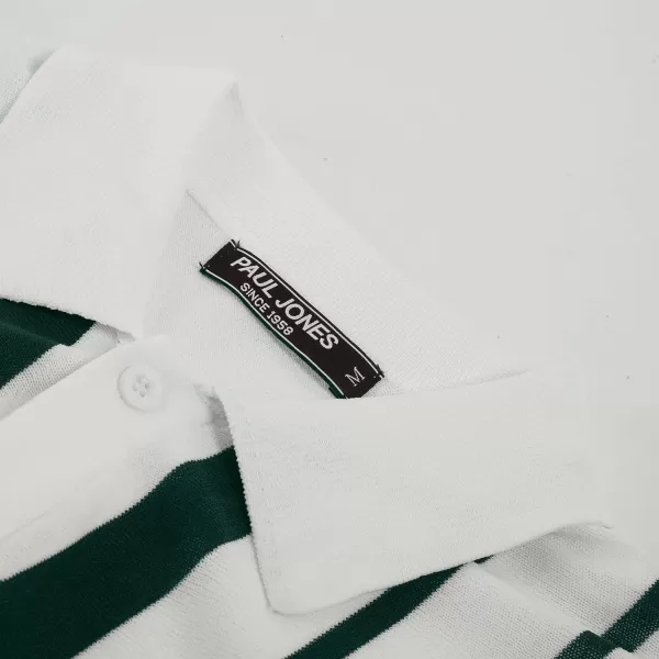 PJ PAUL JONES Mens Polo Shirts Vintage Striped Button Down Knitted Golf Shirts