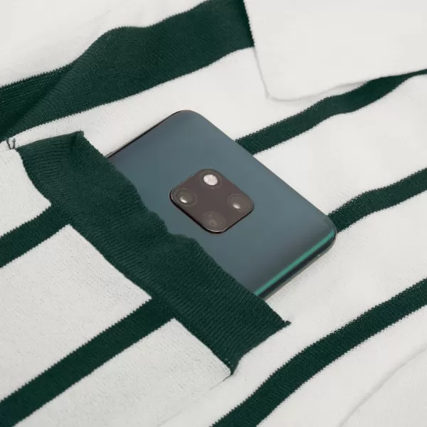 PJ PAUL JONES Mens Polo Shirts Vintage Striped Button Down Knitted Golf Shirts