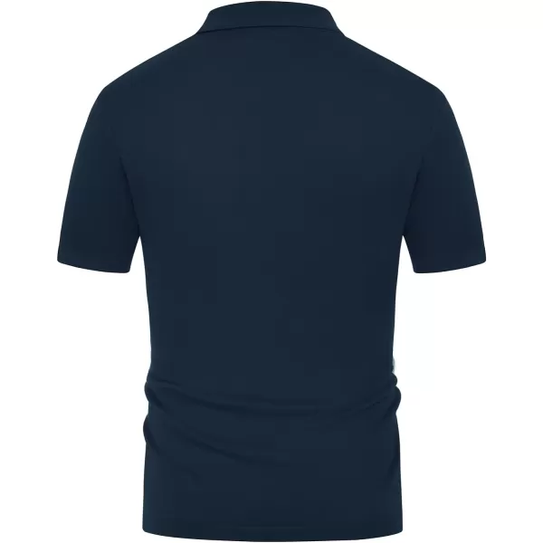 PJ PAUL JONES Mens Polo Shirts Vintage Striped Button Down Knitted Golf Shirts