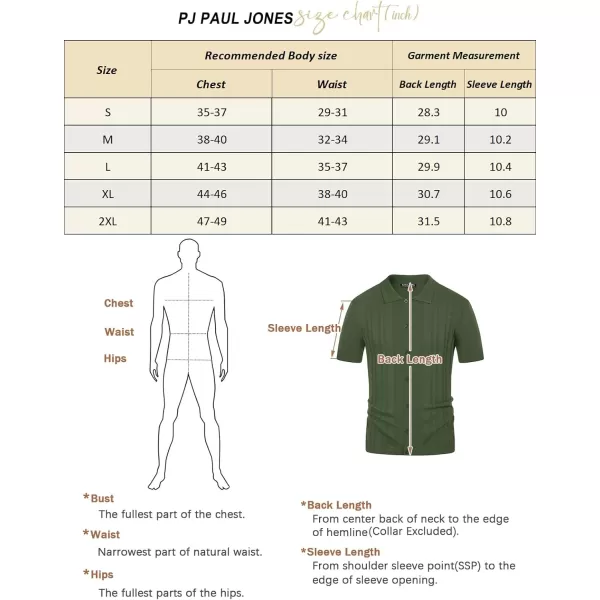 PJ PAUL JONES Mens Polo Shirts Vintage Striped Button Down Knitted Golf Shirts