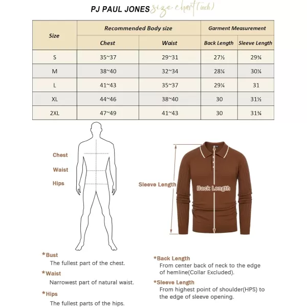 PJ PAUL JONES Men's Pullover Sweater Casual Raglan Sleeves Knit Polo Sweater