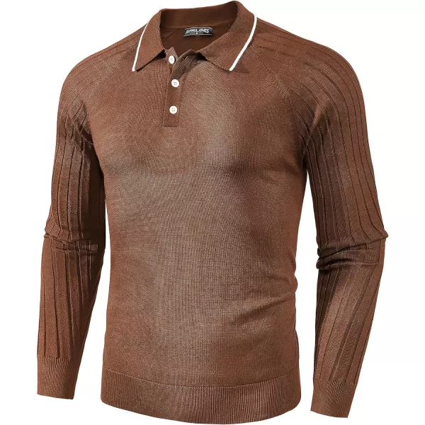 PJ PAUL JONES Men's Pullover Sweater Casual Raglan Sleeves Knit Polo Sweater