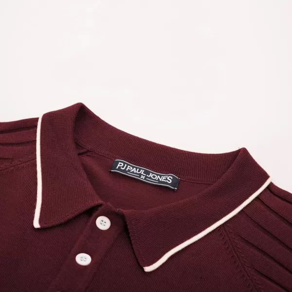 PJ PAUL JONES Men's Pullover Sweater Casual Raglan Sleeves Knit Polo Sweater
