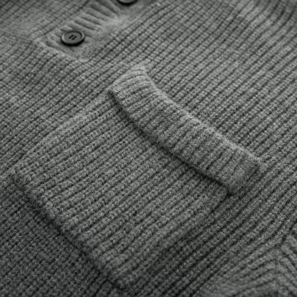 PJ PAUL JONES Men's Quarter Button Sweaters Casual Stand Collar Thermal Cable Knit Pullover Sweater
