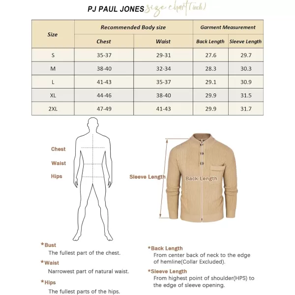 PJ PAUL JONES Men's Quarter Button Sweaters Casual Stand Collar Thermal Cable Knit Pullover Sweater