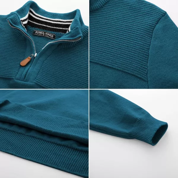 PJ PAUL JONES Men's Quarter Zip Sweater Slim Fit Casual Pullover Sweater Mock Neck Polo Sweaters