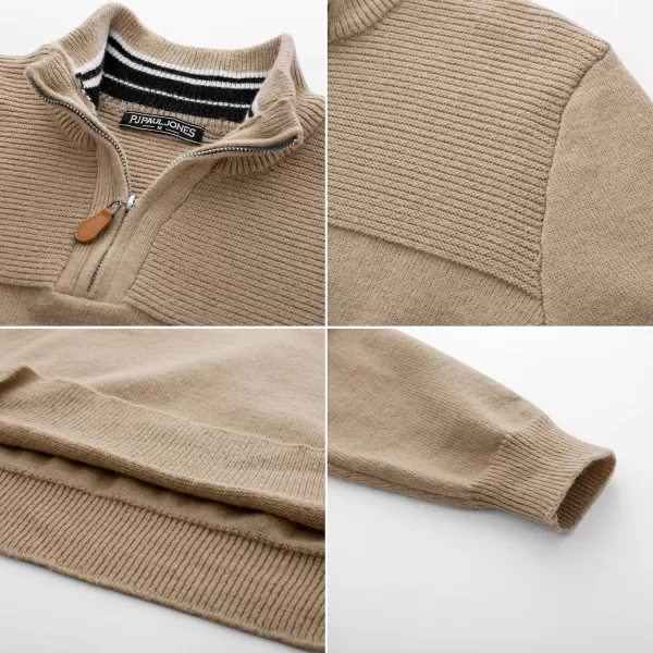PJ PAUL JONES Men's Quarter Zip Sweater Slim Fit Casual Pullover Sweater Mock Neck Polo Sweaters