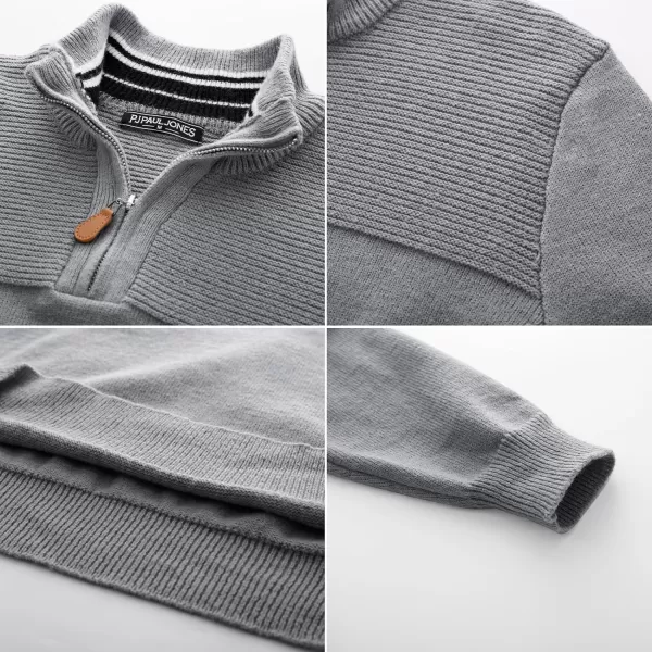 PJ PAUL JONES Men's Quarter Zip Sweater Slim Fit Casual Pullover Sweater Mock Neck Polo Sweaters