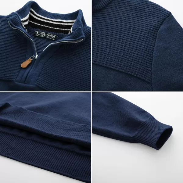 PJ PAUL JONES Men's Quarter Zip Sweater Slim Fit Casual Pullover Sweater Mock Neck Polo Sweaters