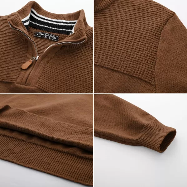 PJ PAUL JONES Men's Quarter Zip Sweater Slim Fit Casual Pullover Sweater Mock Neck Polo Sweaters