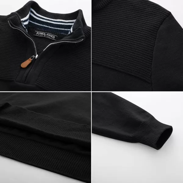 PJ PAUL JONES Men's Quarter Zip Sweater Slim Fit Casual Pullover Sweater Mock Neck Polo Sweaters