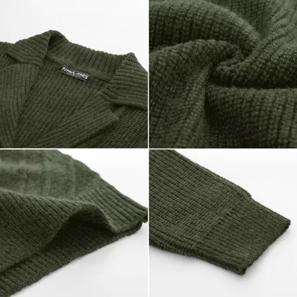 PJ PAUL JONES Men's Shawl Collar Cardigan Sweater Winter Thermal Cable Knitted Twisted Cardigans