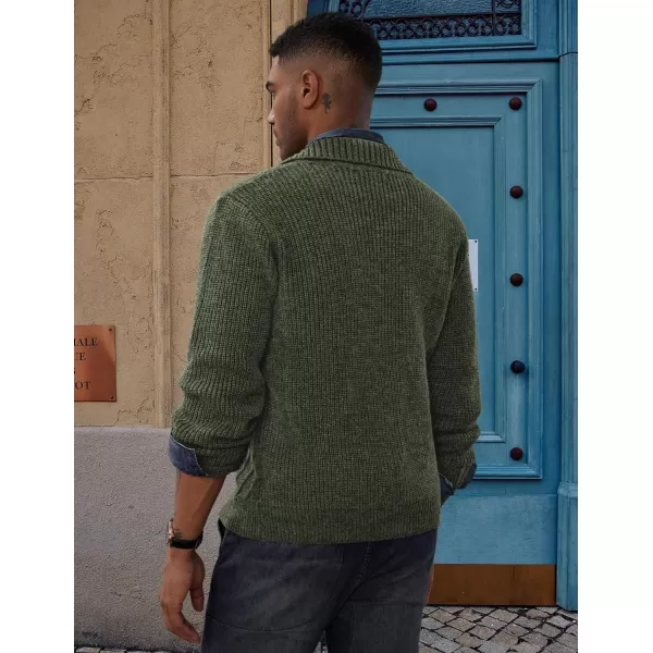 PJ PAUL JONES Men's Shawl Collar Cardigan Sweater Winter Thermal Cable Knitted Twisted Cardigans