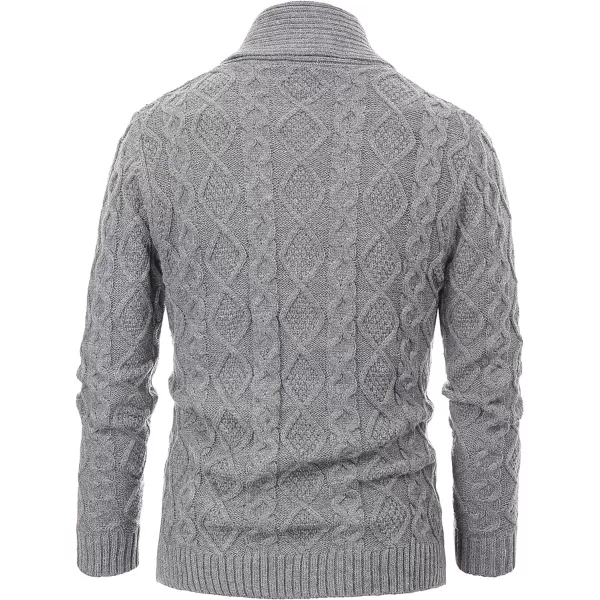 PJ PAUL JONES Men's Shawl Collar Cardigan Sweaters Cable Knitted Aran Sweater with Buttons