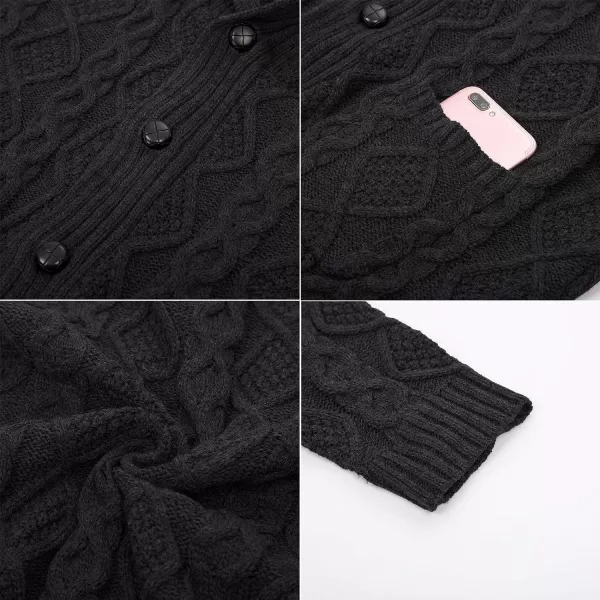 PJ PAUL JONES Men's Shawl Collar Cardigan Sweaters Cable Knitted Aran Sweater with Buttons